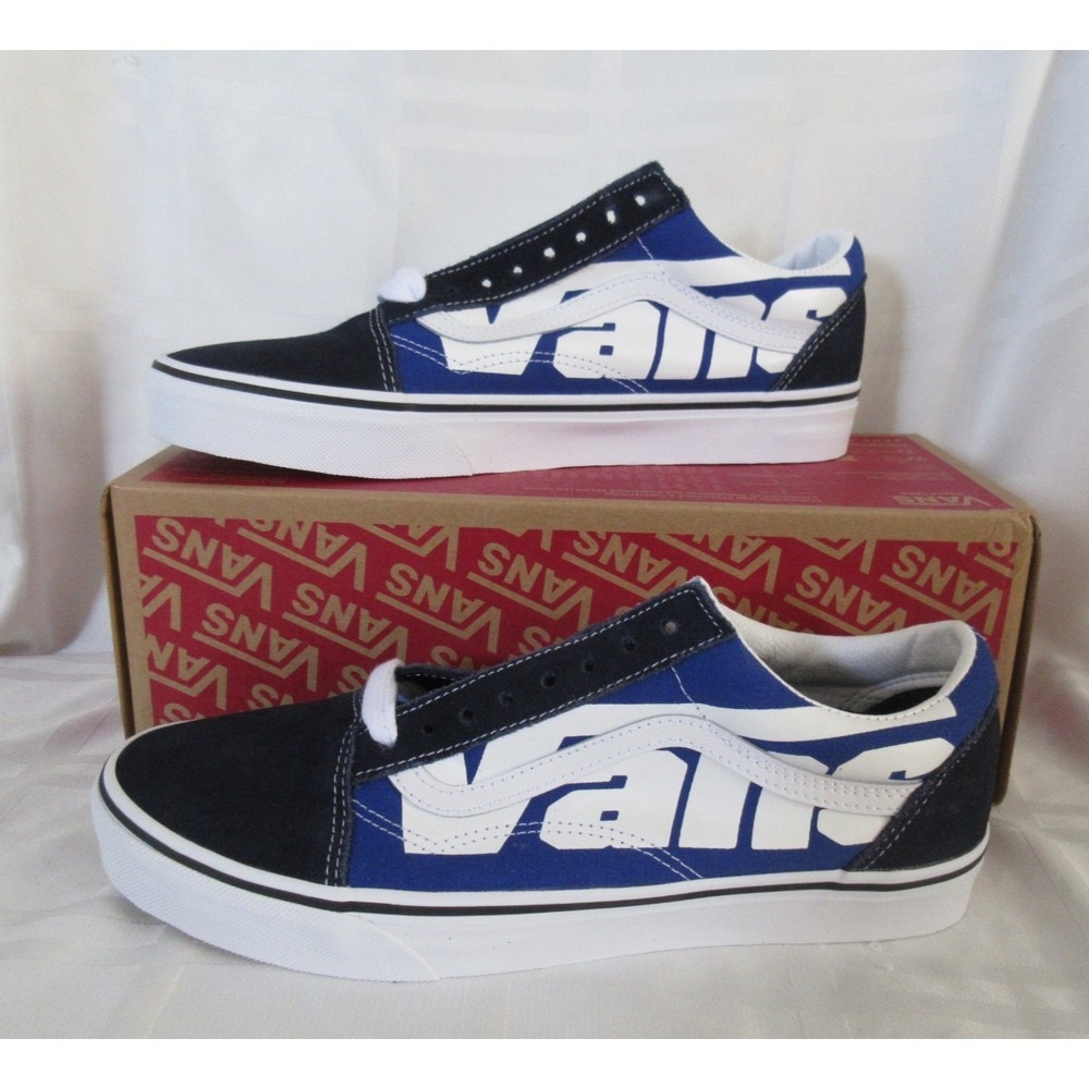 VANS Old Skool Shoes (Jumbo Vans Blue/white) Mens 10 - Picture 1 of 8